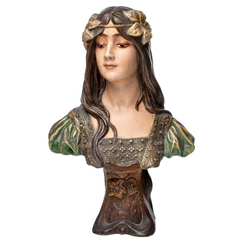 Alabaster Art Nouveau Bust Of A Women Circa 1890 At 1stdibs