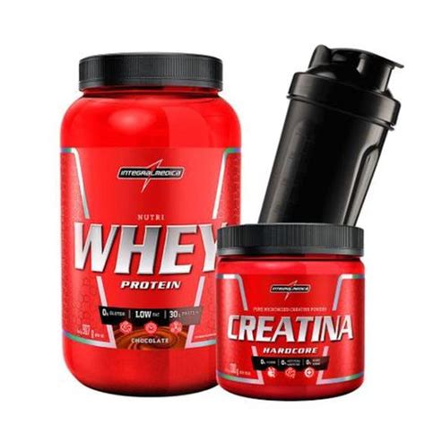 Combo Nutri Whey Protein 907g Pote Creatina 300g Coq Integral