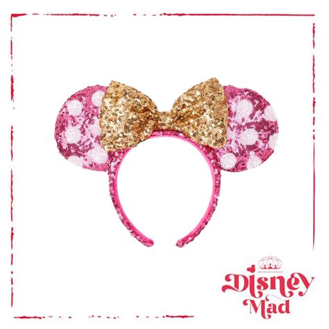 Disney Ears Headband Minnie Mouse Sequinned Hot Pink And Goldn Disney Mad Shop