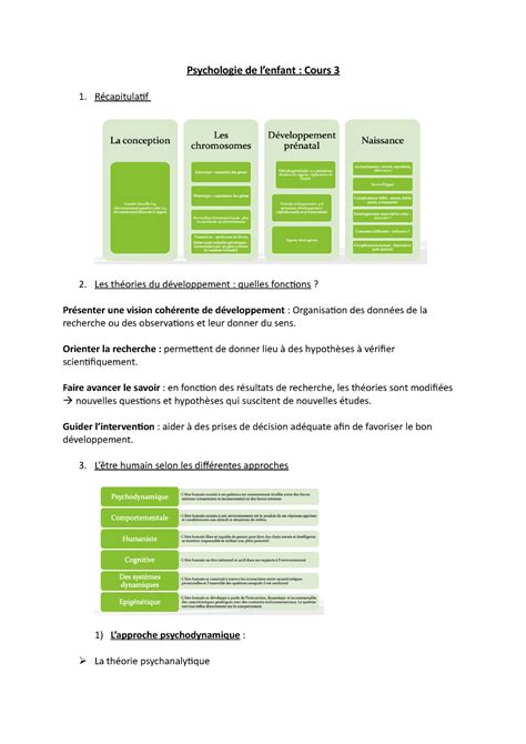 Copie De Psychologie De Lenfant Psychologie De Lenfant Cours 3