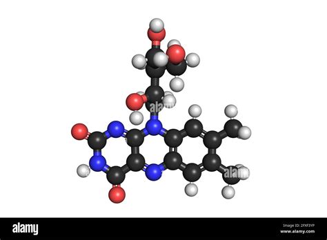 Vitamin B Riboflavin Supplement Molecule D Render Chemical Structure