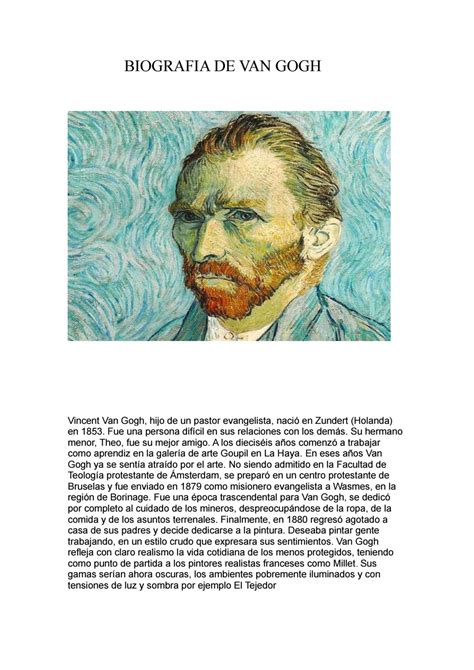 Biografia De Van Gogh By Amelia Issuu