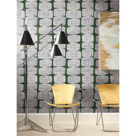 Roommates Mid Century Beads Contemporary Peel And Stick Wallpaper Green