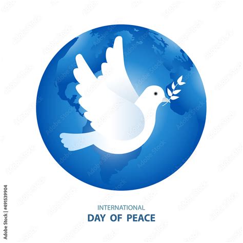 Peace Dove With Olive Branch For International Peace Day Poster Stock