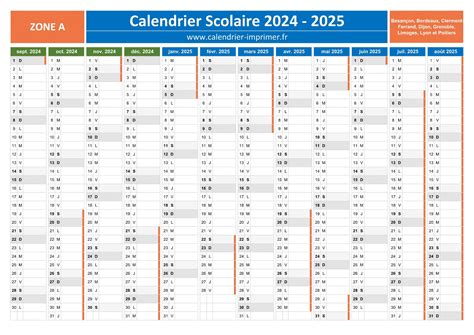 Calendrier Scolaire 2025 2024 à Imprimer Organisez Votre Année Avec