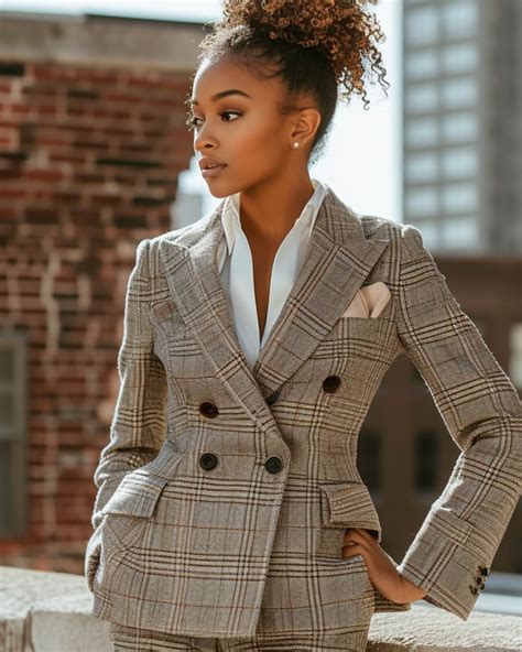 Brown Classic Plaid Pant Suit Sumissura