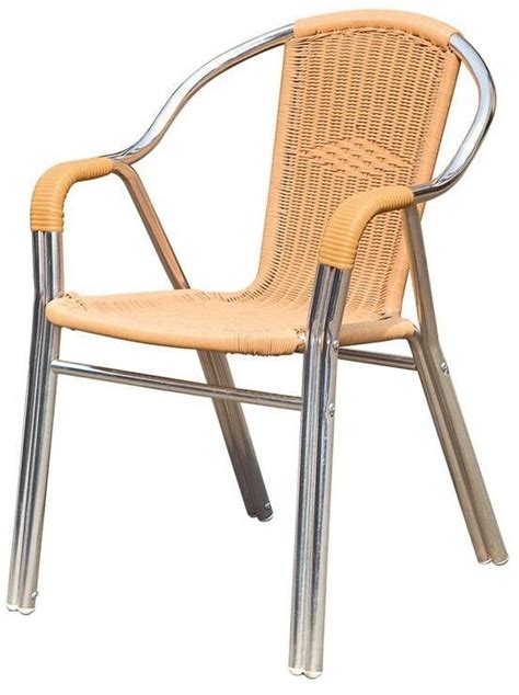 Indoor Outdoor Patio Bistro Chairs In Aluminum And Rattan Weave Chairs