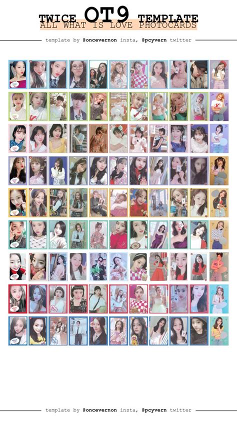 Twice Ot9 Photocard Template Twice What Is Love What Is Love Photocard