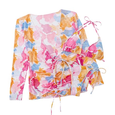 Odeerbi String Bikini With Coverups For Women Pieces Swimsuit Cover Up Set New Transparent