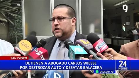 Carlos Wiesse abogado que destrozó auto y disparó contra casa de