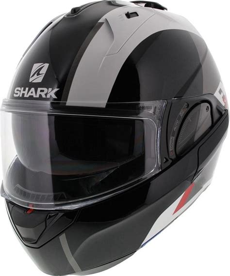 Shark Evo ES Endless White Black Red Systeemhelm Motorhelm Maat L Bol