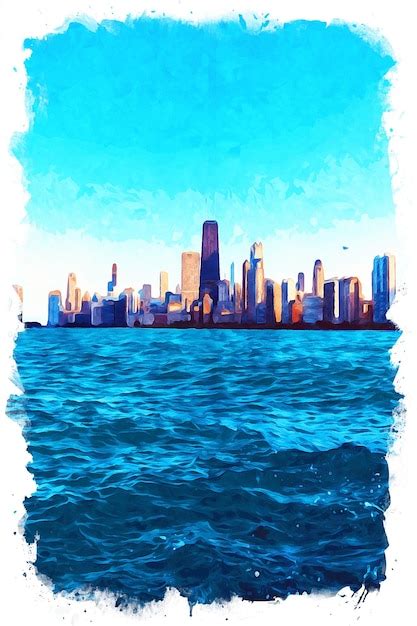 Premium Photo Chicago Watercolor Illustration