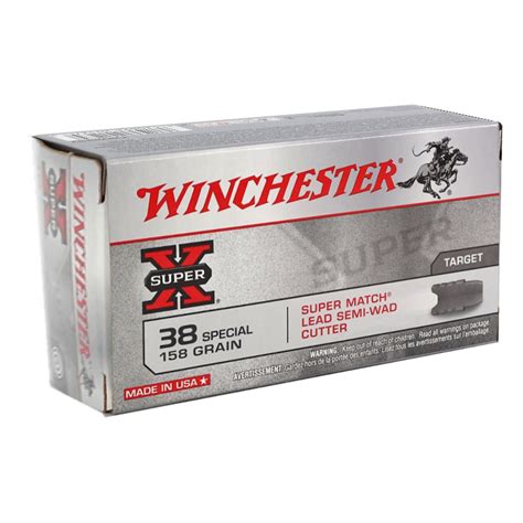 Winchester Super X 38 Special Ammo 158 Grain Lead Semi Wadcutter