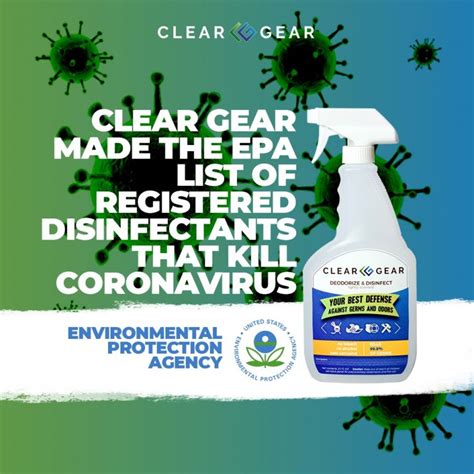 Clear Gear On Epa Registered List Of Disinfectants For Covid 19 Prevention