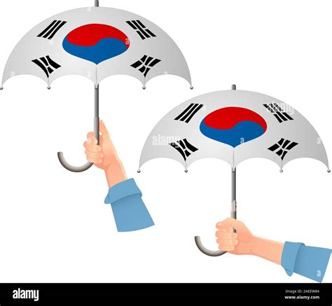 South Korea Flag Umbrella Social Security Concept National Flag Of