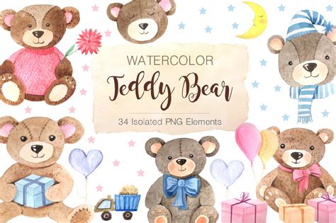 Watercolor Teddy Bears