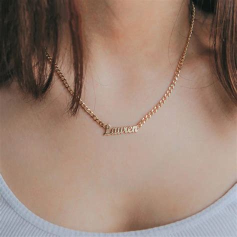 14k Gold Plated Custom Necklace Personalized Name Necklace Etsy