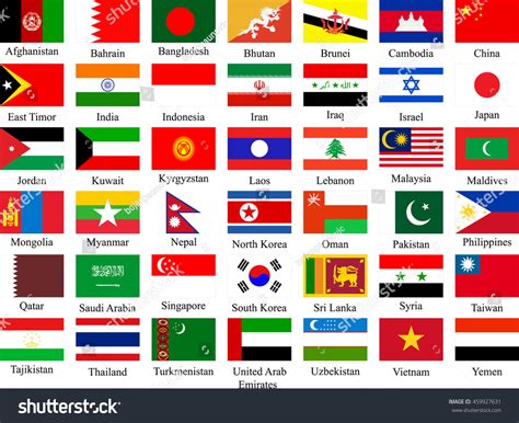 Asian Flags With Names