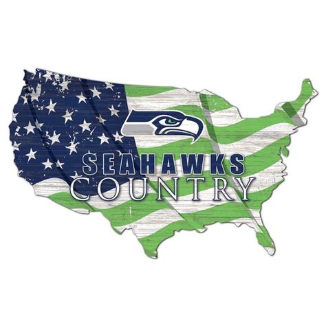 Seattle Seahawks Usa Flag Cutout Sign Seattle Seahawks Seahawks Team