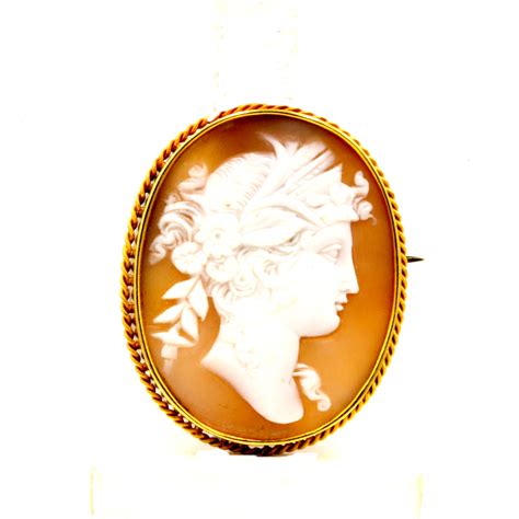 Victorian Ct Gold Shell Cameo Brooch Steven Sher Antique Fine