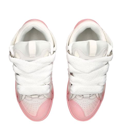 Womens Lanvin Pink Leather Curb Sneakers Harrods Uk