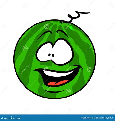 Happy Watermelon Cartoon Character Emote 124436193