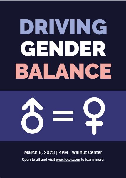 Customized And Printable Gender Equality Poster Templates For Free Fotor