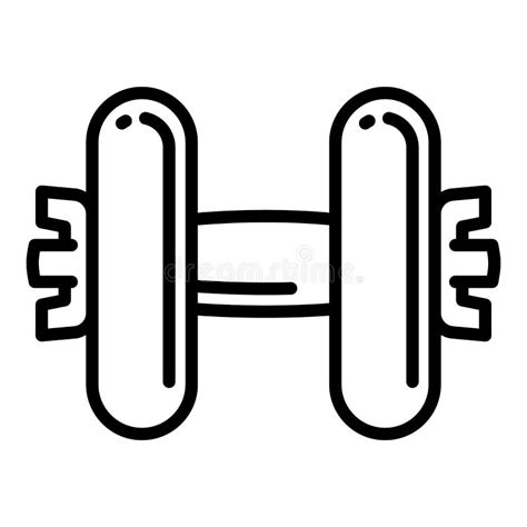 Outline Dumbbell For Training Vector Icon Isolated Black Simple Line