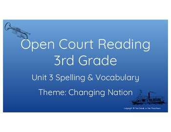 Open Court Reading Rd Grade Unit Spelling Vocabulary Words Slides