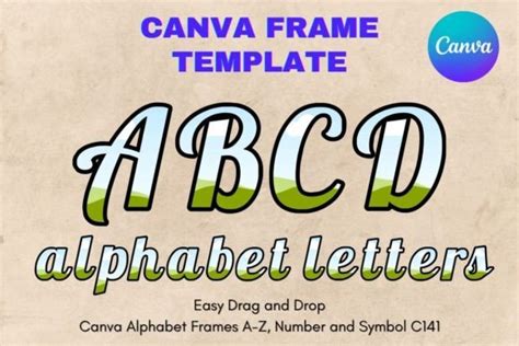 Canva Letters Frame Alphabet Template141 Graphic By Mellow Template