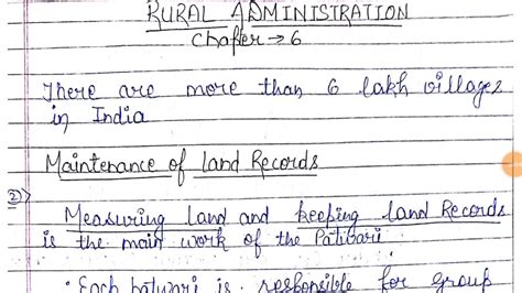 Rural Administration Chapter 6 Class 6th Notes With Question Answers