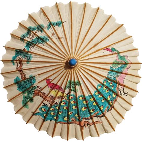 Vintage Chinese Parasol Paper And Bamboo 1930 S Chinese Parasol Japanese Umbrella Parasol