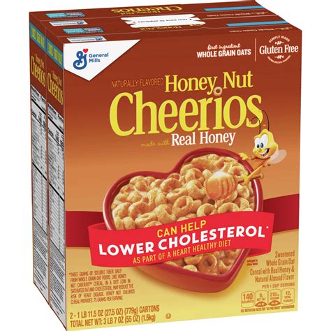 Honey Nut Cheerios Cereal With Oats Gluten Free 55 Oz