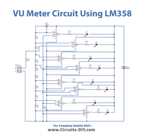 Simple VU Meter Circuit Using LM358 Electronics Projects