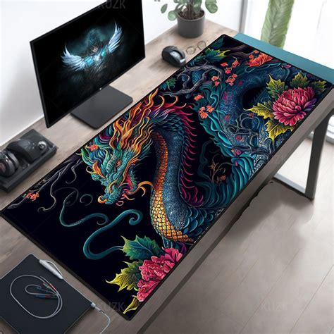 Игровой коврик для мыши Аниме коврик для мыши большой, XXL, темно-серый ...