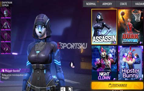 Cara Dapatkan Bundle Mugger Assassin Free Fire FF Esportsku