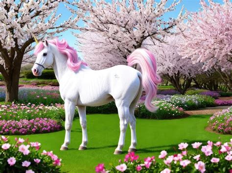 Premium Ai Image Unicornsnow White Unicorn With A Pink Mane And Tail