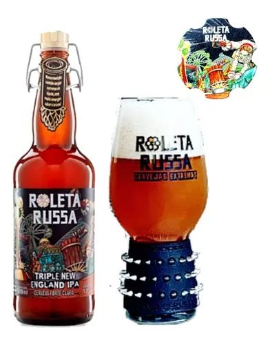 Kit Cerveja Roleta Russa Trip Ne Ipa 500 Ml Copo Ipa 540 Ml