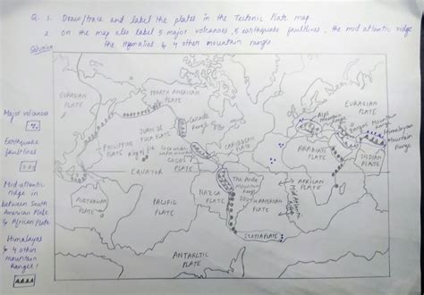 Solved Draw Trace And Label The Plates In The Tectonic Plate Map