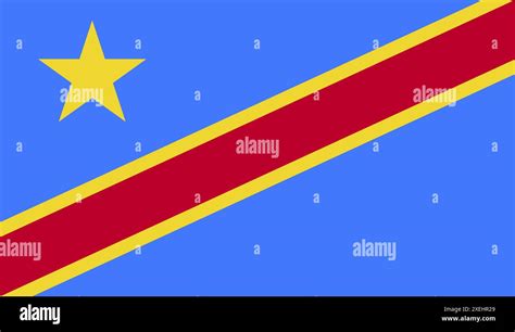 CONGO DEMOCRATIC REPUBLIC Flag vector illustration, official color ...