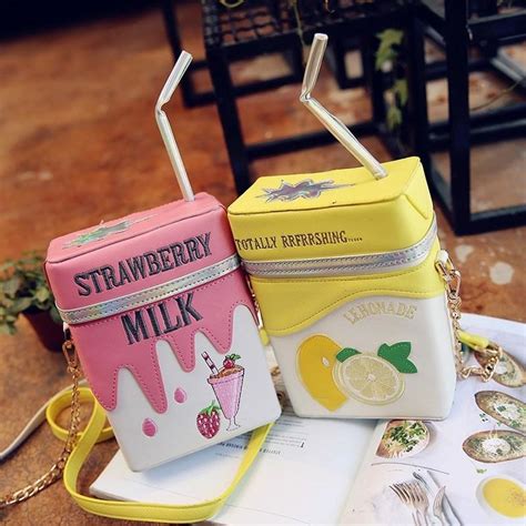 Kawaii Strawberry Milk Box Carton Bag Purse Handbag Ddlg Playground