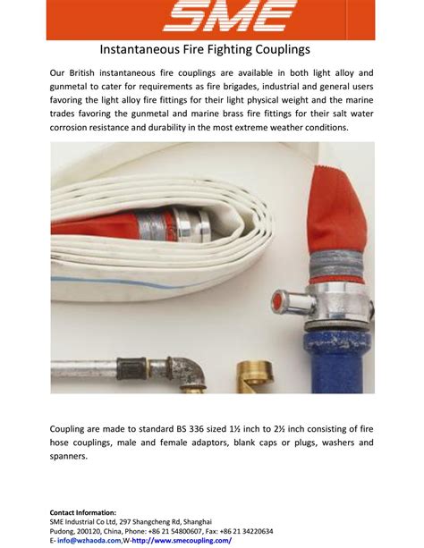 Instantaneous Fire Fighting Couplings By Sme Coupling Issuu