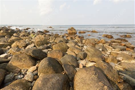 Background Pemandangan Pantai Berbatu Dari Pantai Berbatu Atlantik Yang