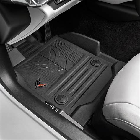 2023 C8 Corvette Z06 Floor Liners Corvette Racing Jake Black Premium All Weather