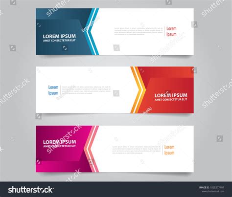 Set Of Modern Colorful Banner Template Blue Royalty Free Stock