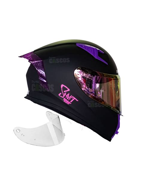 Casco Integral Shaft Sp Negro Plano Fucsia