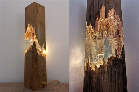 These Beautiful Epoxy Wooden Lamps Are Made From A Broken Piece Of Wood