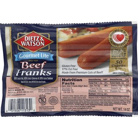 Dietz Watson New York Brand Beef Franks Natural Casing Ct Ph