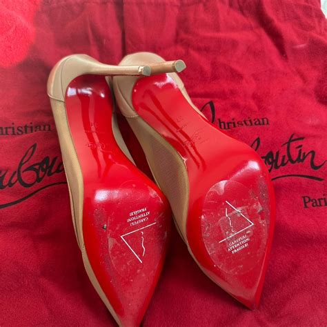 CHRISTIAN LOUBOUTIN 100 Galativi Nude Heels Depop