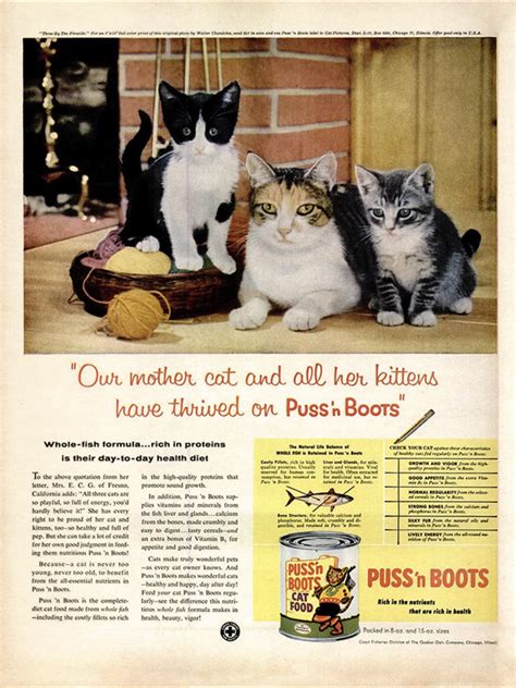 Puss N Boots Cat Food 1958 Ad Rvintageads